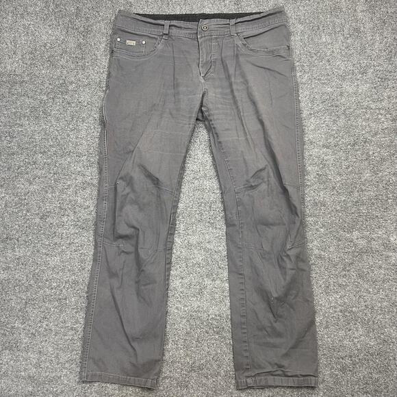 Kuhl Kanvus Jeans Mens 38x32 Gray Canvas Stretch Pants Straight Leg Outdoor - Picture 1 of 14